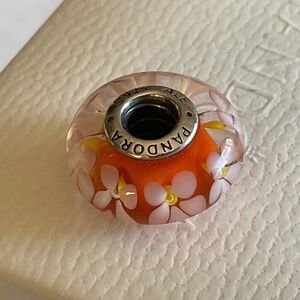 Pandora glass orange charm